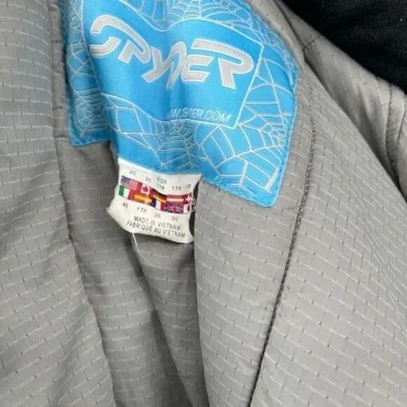 Spyder Womans sky hooded jacket kids boys girls size 20 white and blue - Picture 14 of 16